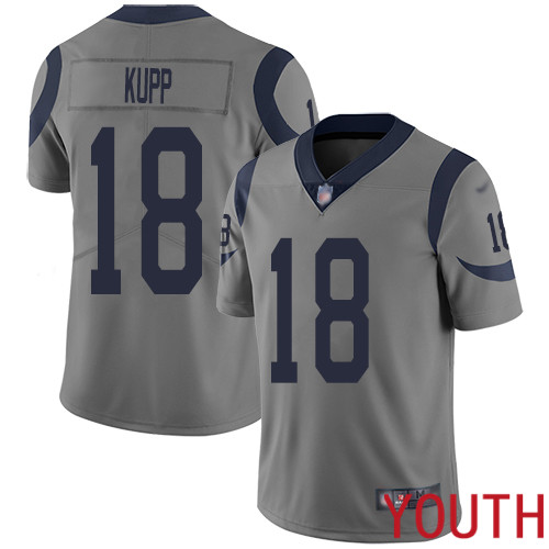 Los Angeles Rams Limited Gray Youth Cooper Kupp Jersey NFL Football #18 Inverted Legend->youth nfl jersey->Youth Jersey